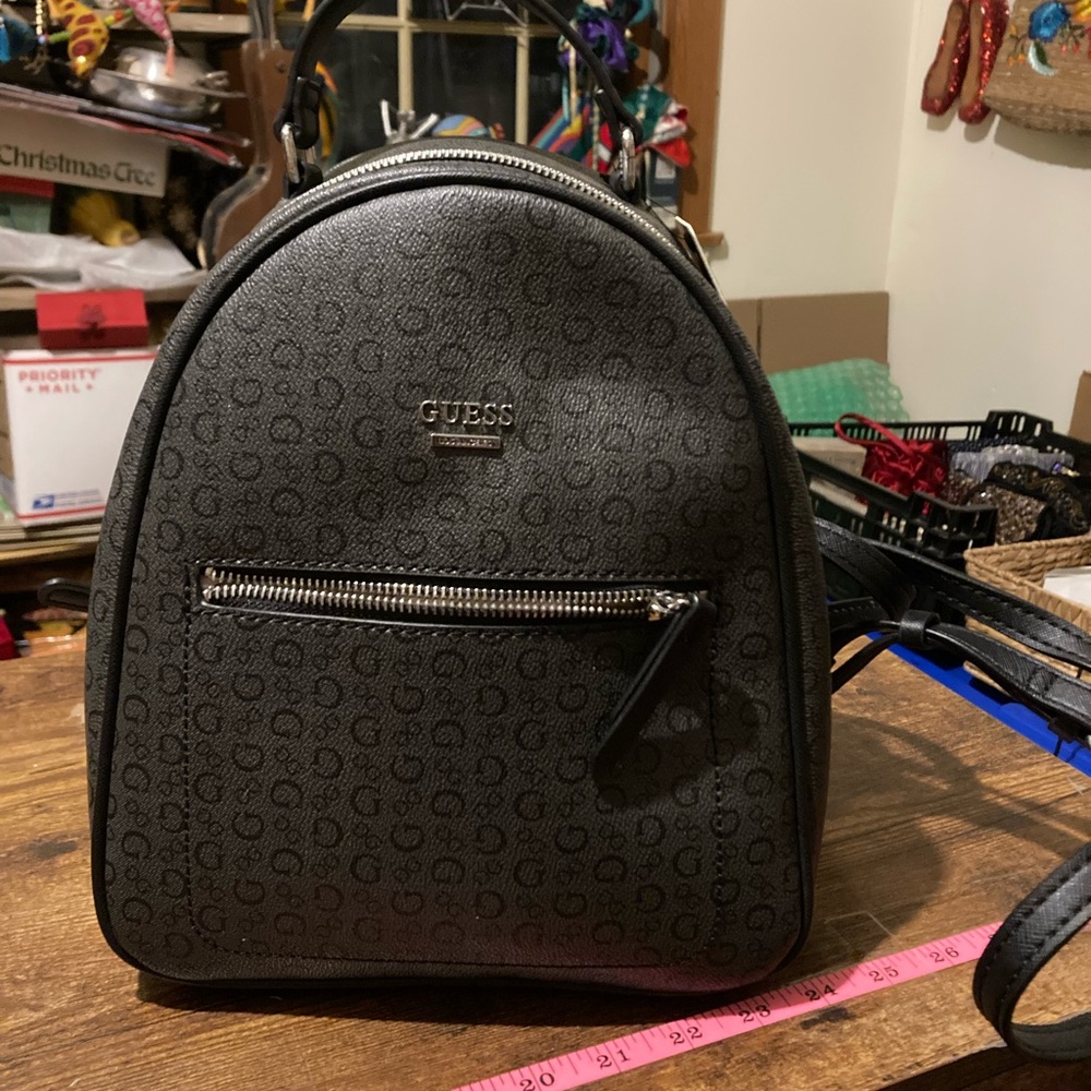 Guess coal backpack with silver accents